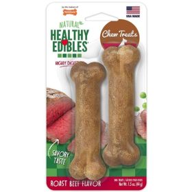 Nylabone Healthy Edibles Wholesome Dog Chews - Roast Beef Flavor (2 Pack)