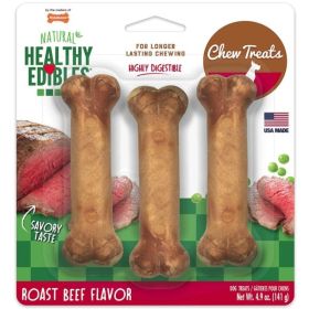 Nylabone Healthy Edibles Wholesome Dog Chews - Roast Beef Flavor (3 Pack)