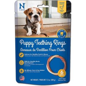 N-Bone Puppy Teething Ring - Chicken Flavor   3.5" Diameter (6 Pack)