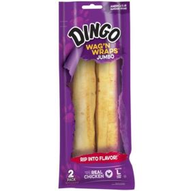 Dingo Wag'n Wraps Chicken & Rawhide Chews - Jumbo 2 count