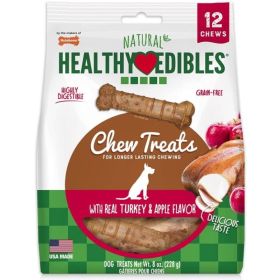 Nylabone Healthy Edibles Flavor Combos Treats - Turkey & Apple - 12 Pack
