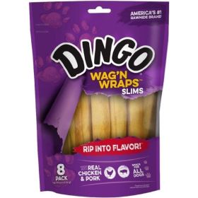 Dingo Wag'n Wraps Chicken & Rawhide Chews Slims 8 count