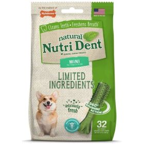 Nylabone Natural Nutri Dent Fresh Breath Dental Chews - Mini - 32 Count