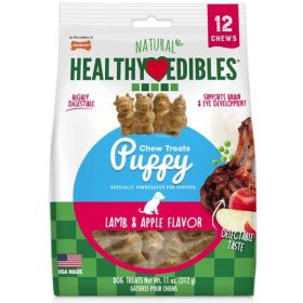 Nylabone Natural Healthy Edibles Chew Treats - Lamb & Apple Flavor - 12 Pack