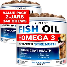 2 Pack Omega 3 Fish Oil for Dogs Skin and Coat Supplement