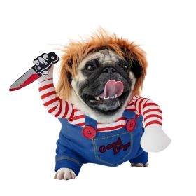 Deadly Doll Costume Chucky Dog Cosplay Halloween Christmas Party Clothes for Dogs (size: S)