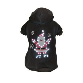 Pet Life LED Lighting Juggling Santa Hooded Sweater Pet Costume (size: X-Small - (FBP3BKXS))