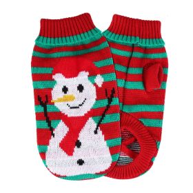 Christmas Turtleneck Sweater Dog Cat Christmas Clothes Snowman Stripes Costume (Type: Snowman, size: L)